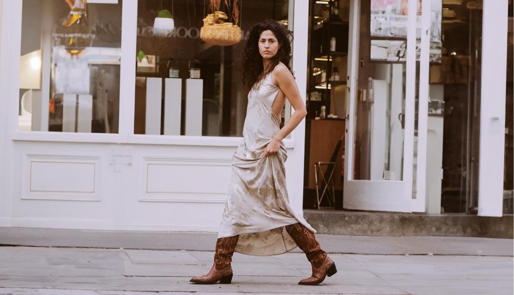 London’s Summer Outfit: A Dress with Cowboy Boots